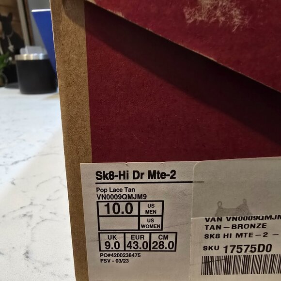 Vans Sk8-Hi Dr MTE-2 Boots Pop Lace Tan Mens Size 10 VN0009QMJM9 NEW RARE - Picture 4 of 13